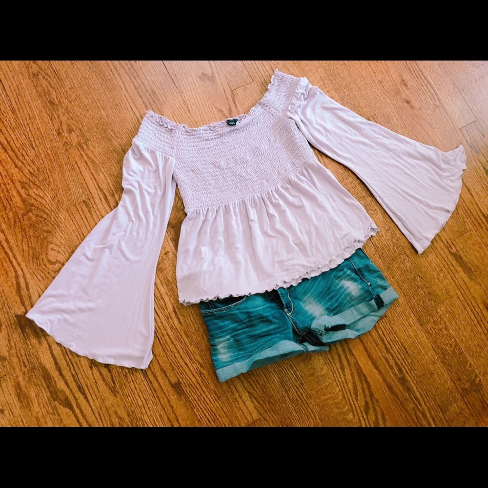American Eagle Lavender Off The Shoulder Top